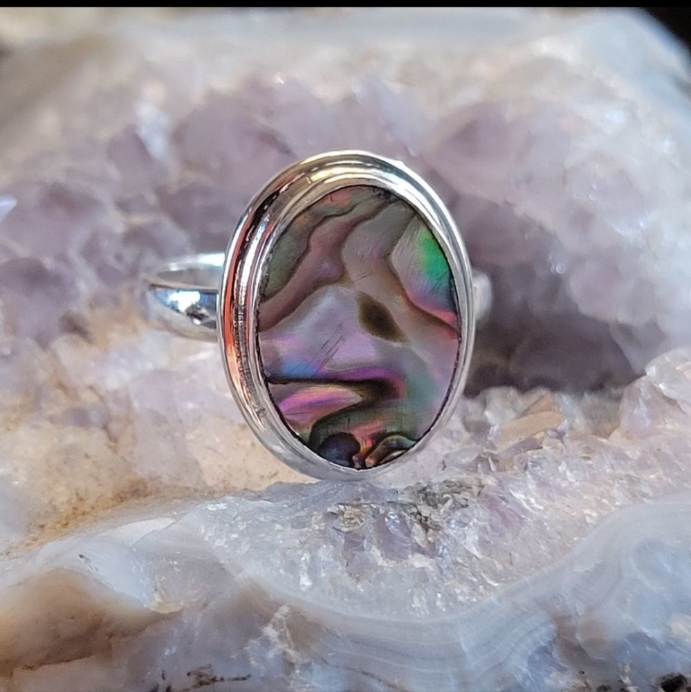 💥LAST ONE💥Modern Minimalist Abalone 925 Silver Ring - Picture 2 of 6